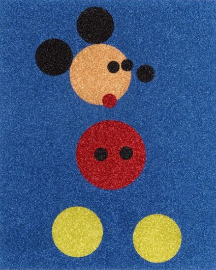 Damien Hirst Screen Print, Mickey (blue glitter, large), 2016