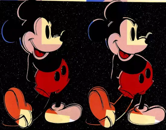 Andy Warhol Screen Print, Double Mickey Mouse, 1981