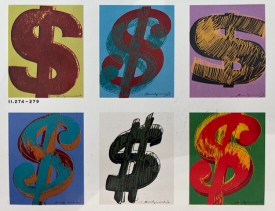 Andy Warhol Screen Print, $ (1) Portfolio, 1982