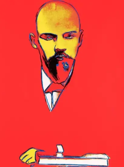 Andy Warhol Screen Print, Red Lenin, 1987