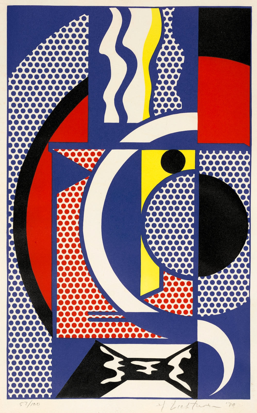 Roy Lichtenstein, Modern Head #1, 1970, C.91, Woodcut (S)