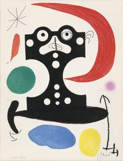 Joan Miró Aquatint, Monument à Christophe Colomb et à Marcel Duchamp (Monument to Christopher Columbus and Marcel Duchamp), 1968-1971