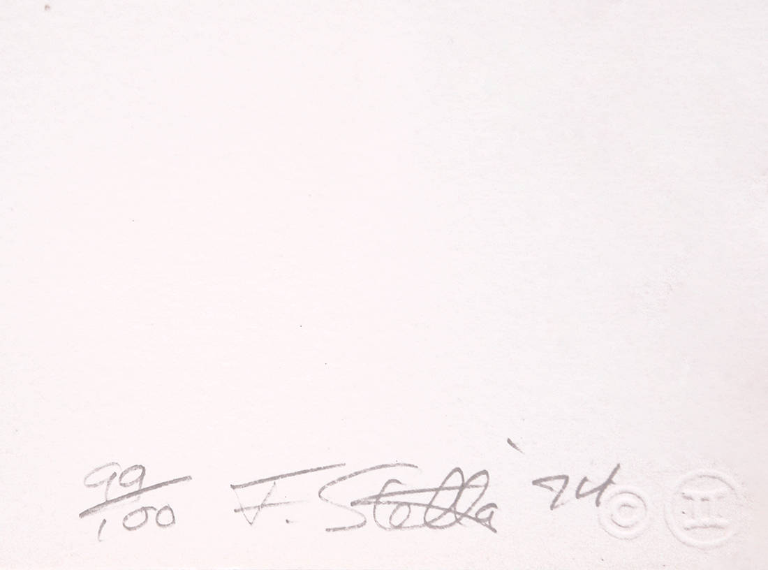 Frank Stella signature, Moultonboro, from the Eccentric Polygons portfolio, 1974