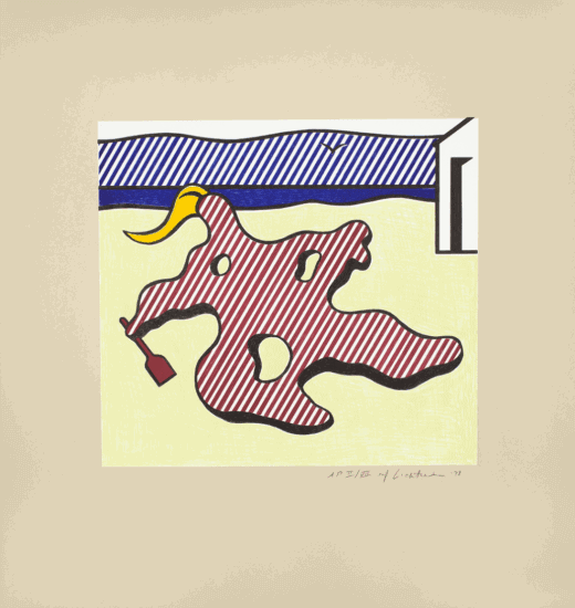 Roy Lichtenstein Lithograph, Nude on Beach, 1978