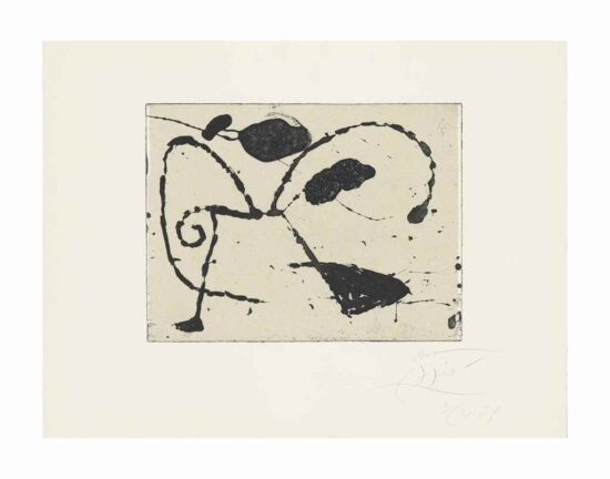 Joan Miró Etching, Ocells de Montroig I (Birds of Montroig I), 1982