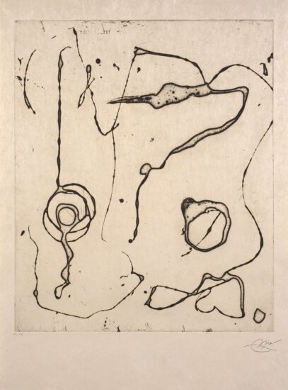 Joan Miró Etching, Ocells de Montroig V (Birds of Montroig V), 1982