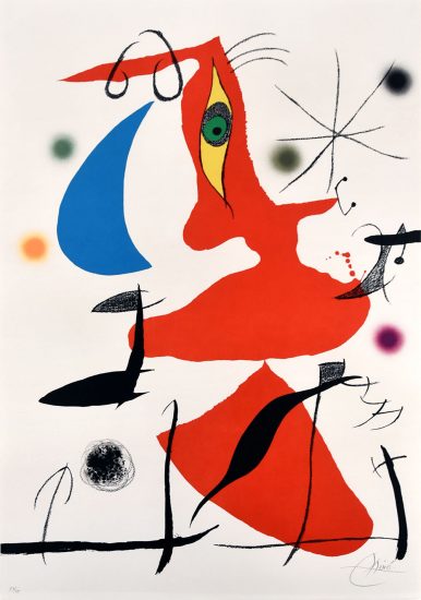Joan Miró Lithograph, Oda a Joan Miró, 1973