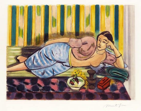Henri Matisse Aquatint, Odalisque au Coffret Rouge (Odalisque with Red Box), 1952