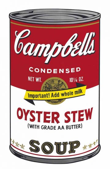 Andy Warhol Screen Print, Oyster Stew from Campbell's Soup II, 1969