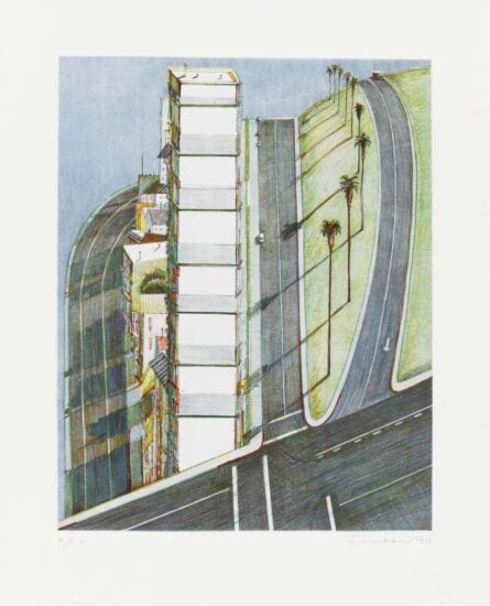 Wayne Thiebaud Etching and Aquatint, Palm Ridge, from Recent Etchings II, 1979