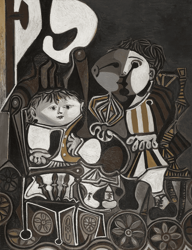 Pablo Picasso painting, Claude et Paloma, 1950.