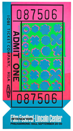 Andy Warhol Screen Print, Lincoln Center Ticket, 1967