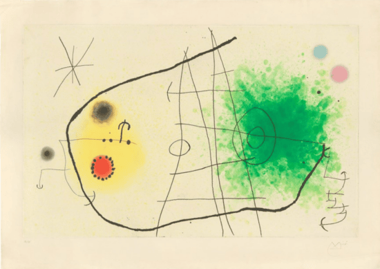 Joan Miró Etching and Aquatint, Partie de Campagne I (A Day in the Country I), 1967