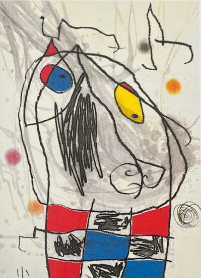 Joan Miró Etching and Aquatint, Passage de L’Égyptienne III (The Egyptian Woman Passes III), 1985
