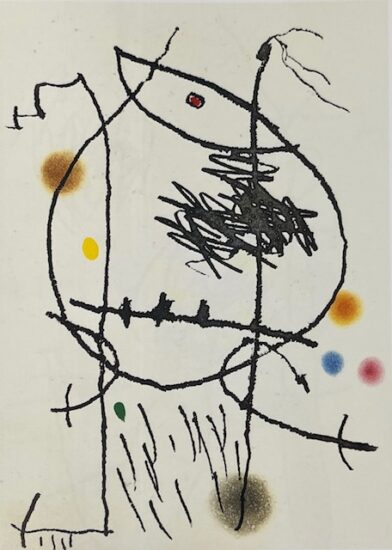 Joan Miró Etching and Aquatint, Passage de L’Égyptienne IV (The Egyptian Woman Passes IV), 1985
