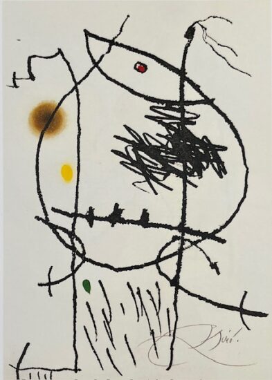 Joan Miró Etching and Aquatint, Passage de L’Égyptienne XVII (The Egyptian Woman Passes XVII), 1985