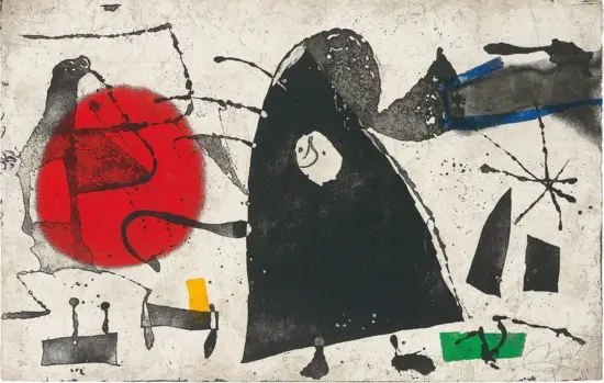 Joan Miró Etching, Els Gossos II (The Dogs II), 1979