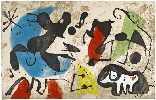 Joan Miró Etching, Els Gossos V (The Dogs V), 1979