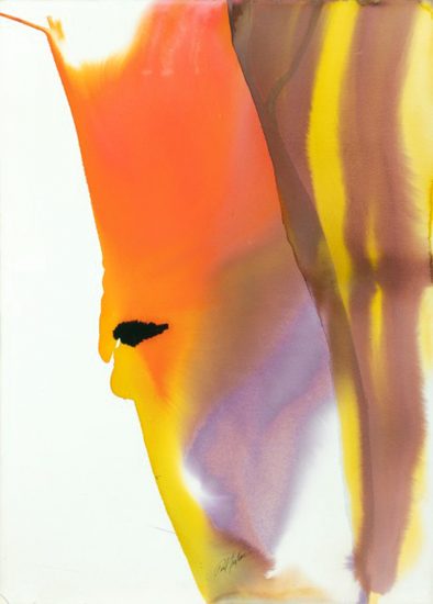 Paul Jenkins Watercolor, Phenomena Burning Alice Flower, 1972
