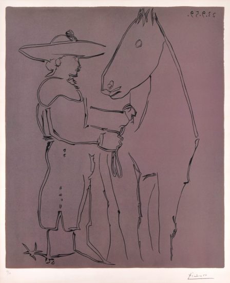 Pablo Picasso Linocut, Picador et cheval (Picador and Horse), 1959