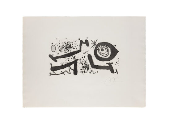 Joan Miró Etching and Aquatint, Picasso i Els Reventos IV (Picasso and The Reventos IV), 1973