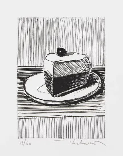 Wayne Thiebaud Etching, Pie Slice, 1962