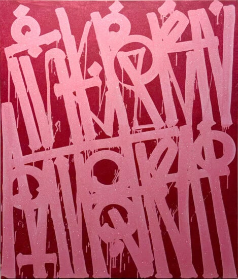 Retna Acrylic, Pink Party, 2025