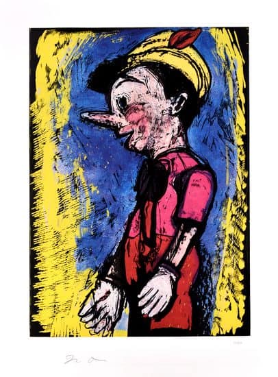 Jim Dine Silkscreen, Pinocchio, 2008