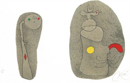 Joan Miró Lithograph, Pl.11 from 'L'enfance d'Ubu', 1975
