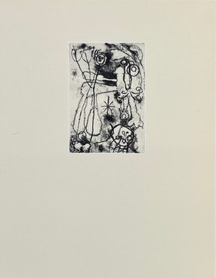Joan Miró Etching, Plate II for Anti-Platon, 1962