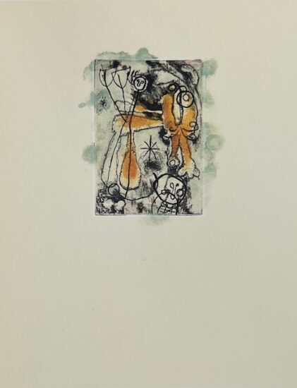 Joan Miró Etching, Plate V for Anti-Platon, 1962