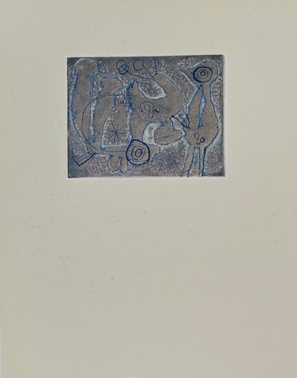 Joan Miró Etching, Plate V for Saccades, 1962