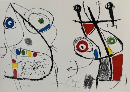 Joan Miró Etching and Aquatint, Plate XII from Le Courtisan Grotesque (The Grotesque Courtesan), 1974