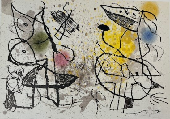 Joan Miró Etching and Aquatint, Plate XIII from Le Courtisan Grotesque (The Grotesque Courtesan), 1974