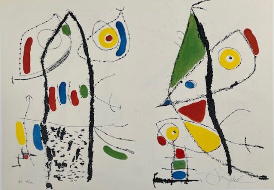 Joan Miró Etching and Aquatint, Plate XIV from Le Courtisan Grotesque (The Grotesque Courtesan), 1974