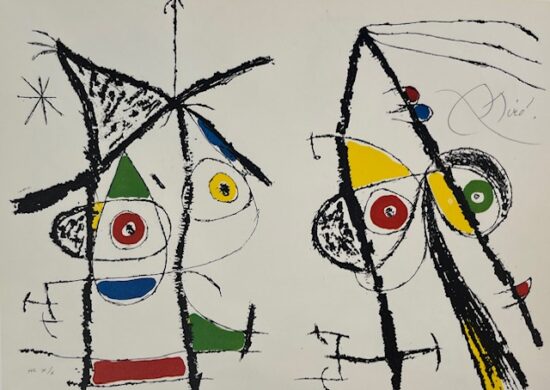 Joan Miró Etching and Aquatint, Plate XV from Le Courtisan Grotesque (The Grotesque Courtesan), 1974