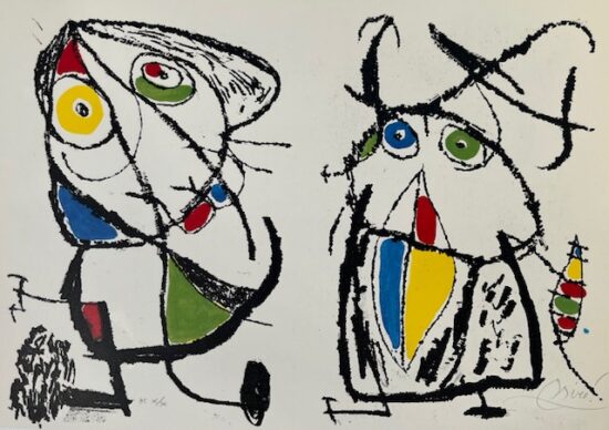 Joan Miró Etching and Aquatint, Plate IV from Le Courtisan Grotesque (The Grotesque Courtesan), 1974
