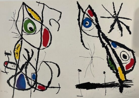 Joan Miró Etching and Aquatint, Plate VI from Le Courtisan Grotesque (The Grotesque Courtesan), 1974
