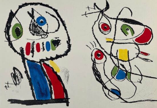 Joan Miró Etching and Aquatint, Plate VIII from Le Courtisan Grotesque (The Grotesque Courtesan), 1974
