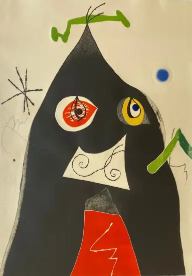 Joan Miró Etching and Aquatint, Plate I from Quatre Colors Aparien el Món... (Four Colors Appeared in the World...), 1975