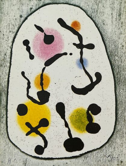 Joan Miró Aquatint, Plate III from Exhibition Catalogue for Miró 1959-1961, 1961