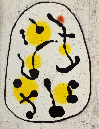 Joan Miró Aquatint, Plate V from Exhibition Catalogue for Miró 1959-1961, 1961