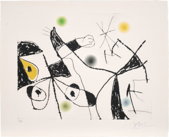 Joan Miró Etching and Aquatint, Plate VI from Série Mallorca, 1973