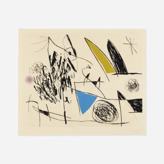 Joan Miró Etching and Aquatint, Plate VII from Série Mallorca, 1973
