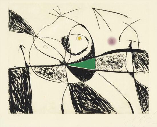 Joan Miró Etching and Aquatint, Plate VIII from Série Mallorca, 1973