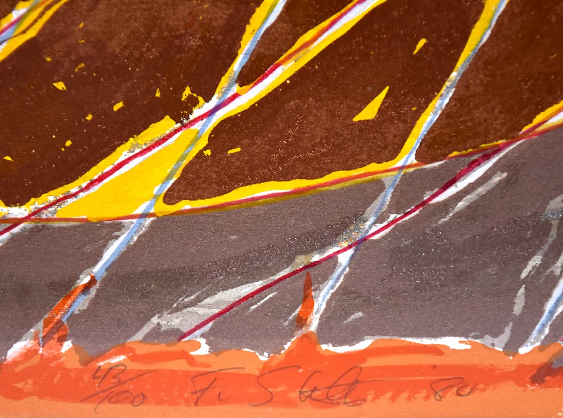 Frank Stella signature, Polar Co-ordinates III, from Polar Co-ordinates for Ronnie Peterson, 1980