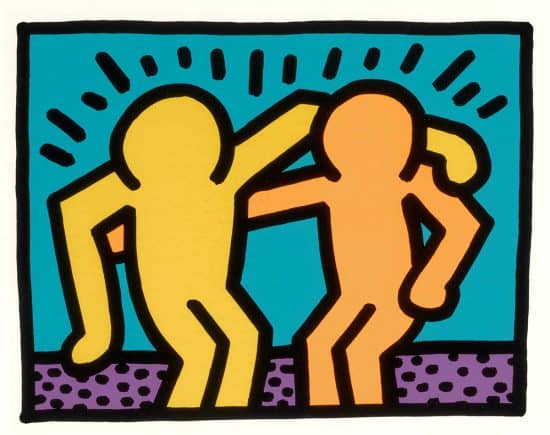 Keith Haring Silkscreen, Best Buddies Pop Shop I (Plate 1), from the Pop Shop I Portfolio, 1987