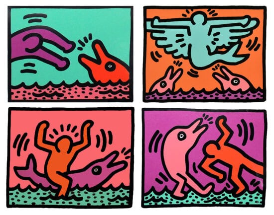 Keith Haring Silkscreen, Pop Shop V Portfolio (Set of 4), 1989