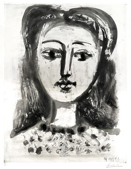 Pablo Picasso Aquatint, Portrait de Françoise aux Cheveux flous, 1947