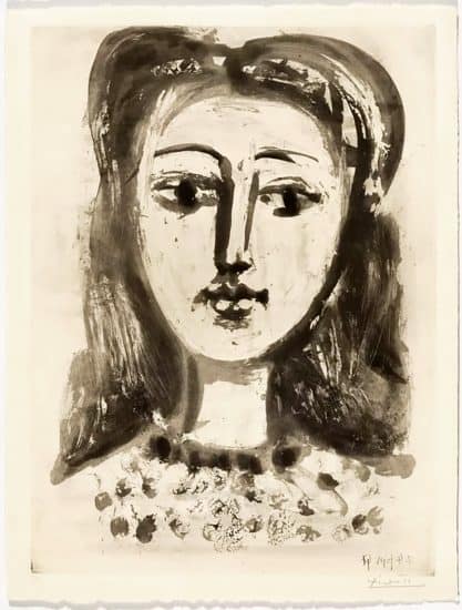 Pablo Picasso Aquatint, Portrait de Françoise aux Cheveux flous, 1947